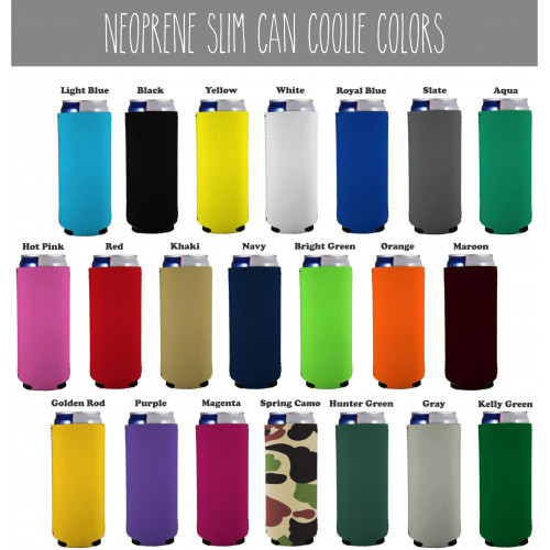 Neoprene Slim Can Koozee - One Color, Double Sided Print
