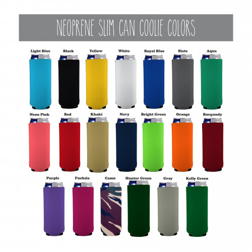 Blank Neoprene 12 oz. Slim Can Coolie Variety Color Packs